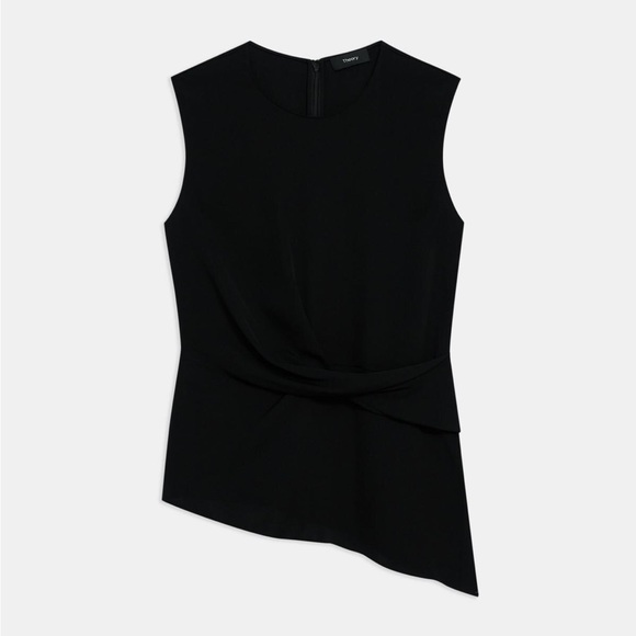 Theory Sleeveless Twist Top in Silk Georgette - Picture 5 of 7